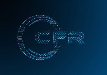 CFR low poly letter logo vector design. CFR lower poly logo design.