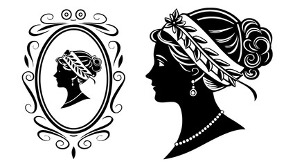Victorian Silhouette Portraits | Vintage Cameo Art | 18th Century Hairstyles & Regency Elegance