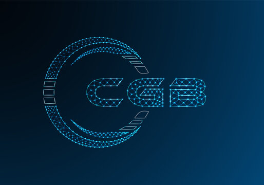 CGB low poly letter logo vector design. CGB lower poly logo design.