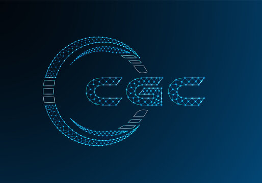 CGC low poly letter logo vector design. CGC lower poly logo design.