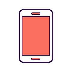 smart phone with blank screen isolates on white