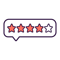 Five star rating speech bubbles
