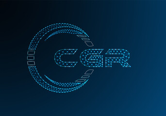 CGR low poly letter logo vector design. CGR lower poly logo design.