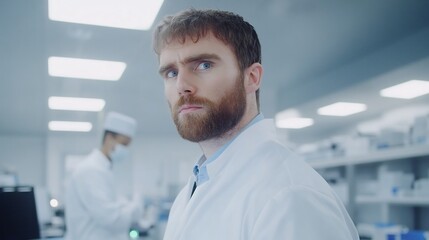 young developer testing ML model on wearable device in a clean modern tech lab