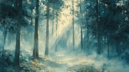Fototapeta premium Misty forest path