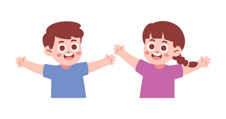 Happy Kids with Hands on Air