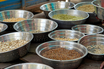 fresh spices and herbs on a market in sri lanka
