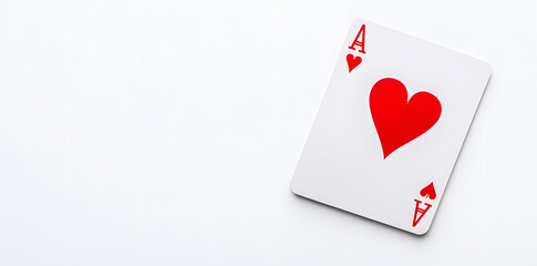 Obraz premium Ace red playing card against a white background isolated