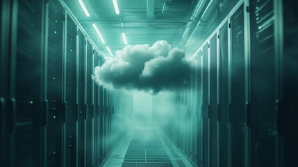 Cloud computing data center servers network technology digital infrastructure modern web racks future