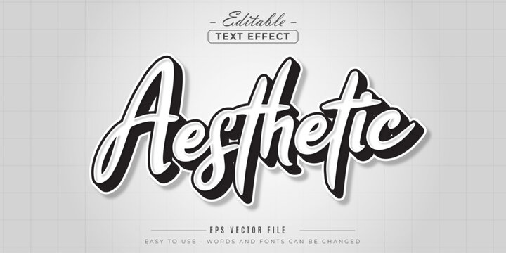 Aesthetic text style, editable text effect.