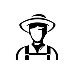 Farmer Icon Vector for Rural Themes on white background