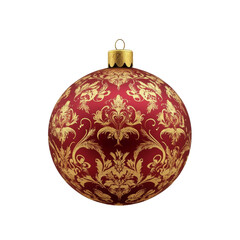 Fototapeta premium Festive Ornament Depicting Elegance with an Intricate Red and Golden Decorative Pattern on Clear Surroundings
