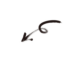 ブラシで描いたようなくるっとした矢印