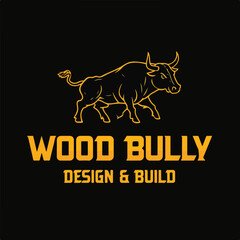 Wood Bully Design & Build &ndash; Bold Bull & Construction Identity Logo"