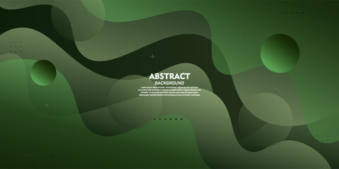 Abstract colorful green background with wave shapes and shadows. Modern and simple background. Vector Eps10