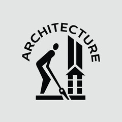 Minimalist Architecture Logo Design with Geometric Shapes and Elegant Style - Vector Illustration