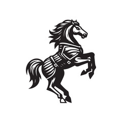 War Horse Illustration – Powerful Armored Horse Design