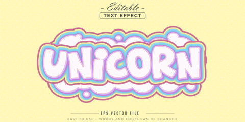 Unicorn text editable text effect. © text