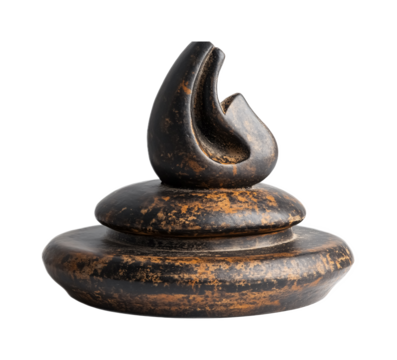 Shiva Lingam - Authentic Shiva Lingam for Pooja or Meditation Practice Isolated on White Background