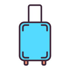 Rolling suitcase travel bag color icon