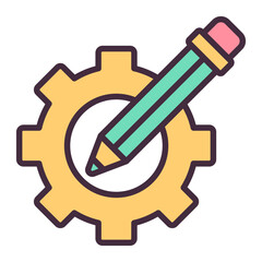 Settings gear with pencil icon for customization and editing