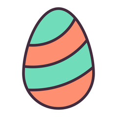 Decorated Easter egg icon for spring celebration concepts