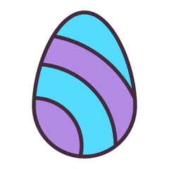 Colorful Easter egg icon for holiday and celebration concepts