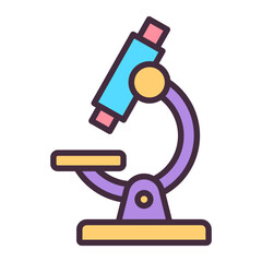 Microscope icon for science and laboratory research