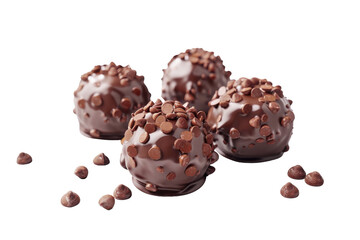 Fototapeta premium Irresistible Pleasure: Chocolate Love Isolated On White Background.