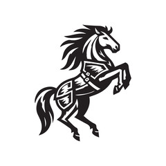 Knight Horse Logo – Armored War Steed Icon for Branding
