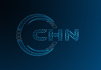CHN low poly letter logo vector design. CHN lower poly logo design.