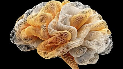 Cognitive flexibility abstract brain art with flowing interconnected lines