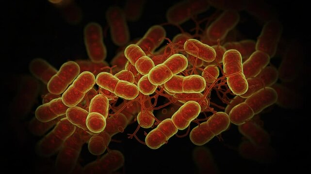 Microscopic World: A Close-Up View of Rod-Shaped Bacteria