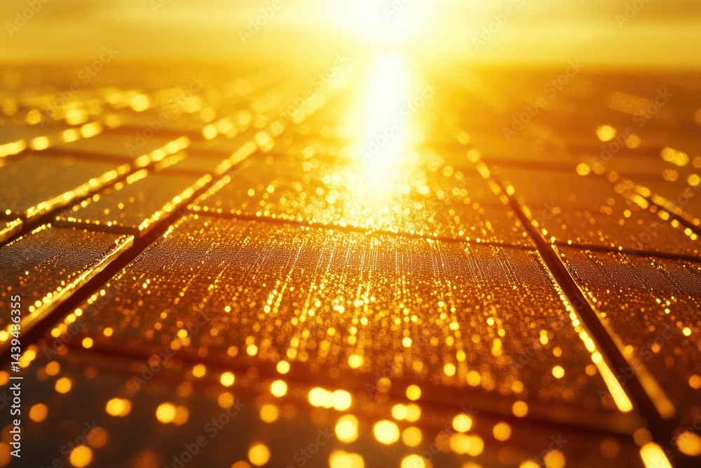 Aufkleber golden sunset reflecting on a textured surface, creating a radiant and mesmerizing scene.