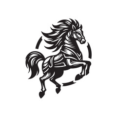 Armored War Horse Logo Design – Modern Knight Horse Illustration