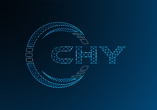 CHY low poly letter logo vector design. CHY lower poly logo design.