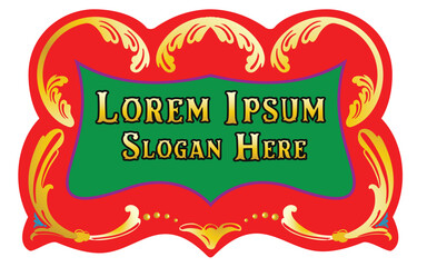 Vector de plantilla de borde de estilo Fileteado Porteno con adornos floridos y tipografia.	