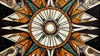 Abstract cosmic mandala art; space background; design element