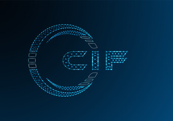 CIF low poly letter logo vector design. CIF lower poly logo design.