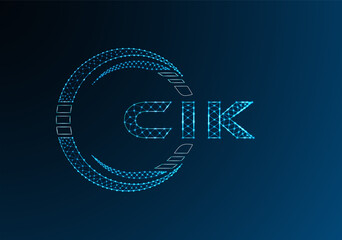 CIK low poly letter logo vector design. CIK lower poly logo design.