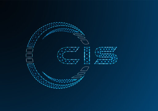 CIS low poly letter logo vector design. CIS lower poly logo design.