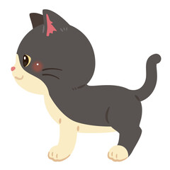 猫の横向きイラスト