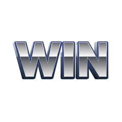 Stylized Win Typography Victory Success Achievement Triumph Champion