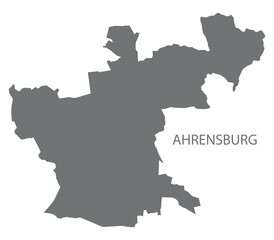 Ahrensburg city map with boroughs grey illustration silhouette shape