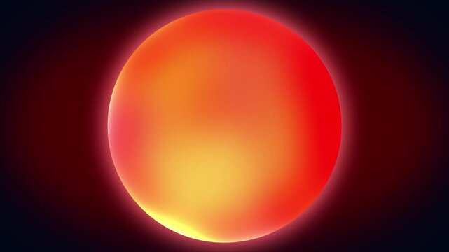Bright orange and red orb on a dark red background, ideal for abstract designs, branding, science fiction, and art concepts.