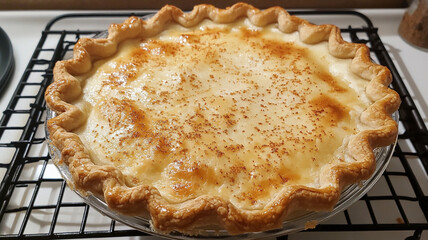 apple pie on a wooden board