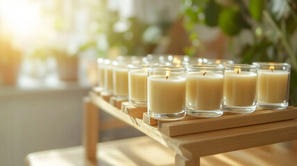 candles on a table