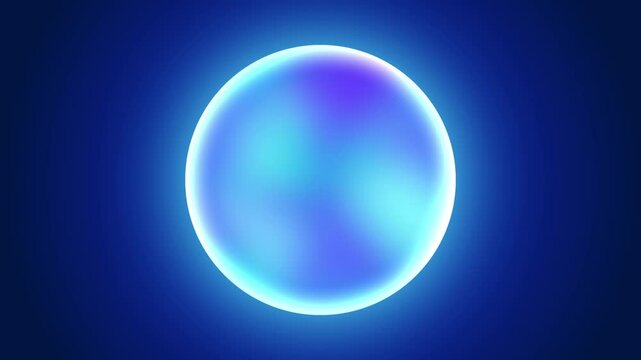 Glowing blue orb shines in dark blue backdrop. Suitable for technology, energy, futurist, mystery, and digital concept design projects.