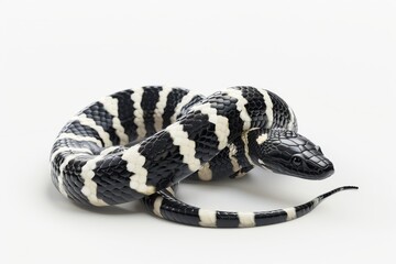 Stealthy Serpent: Common Krait Insights Isolated On White Background.