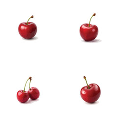 Fresh cherry vector image in 3D